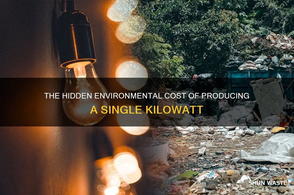 how many tons of waste in a killowatt
