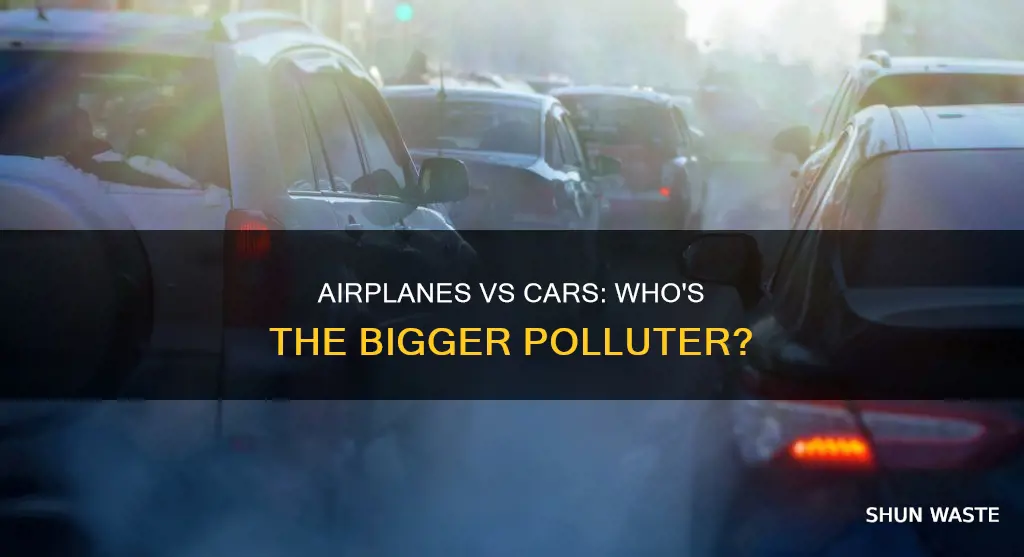 how much do airplanes pollute compared to cars