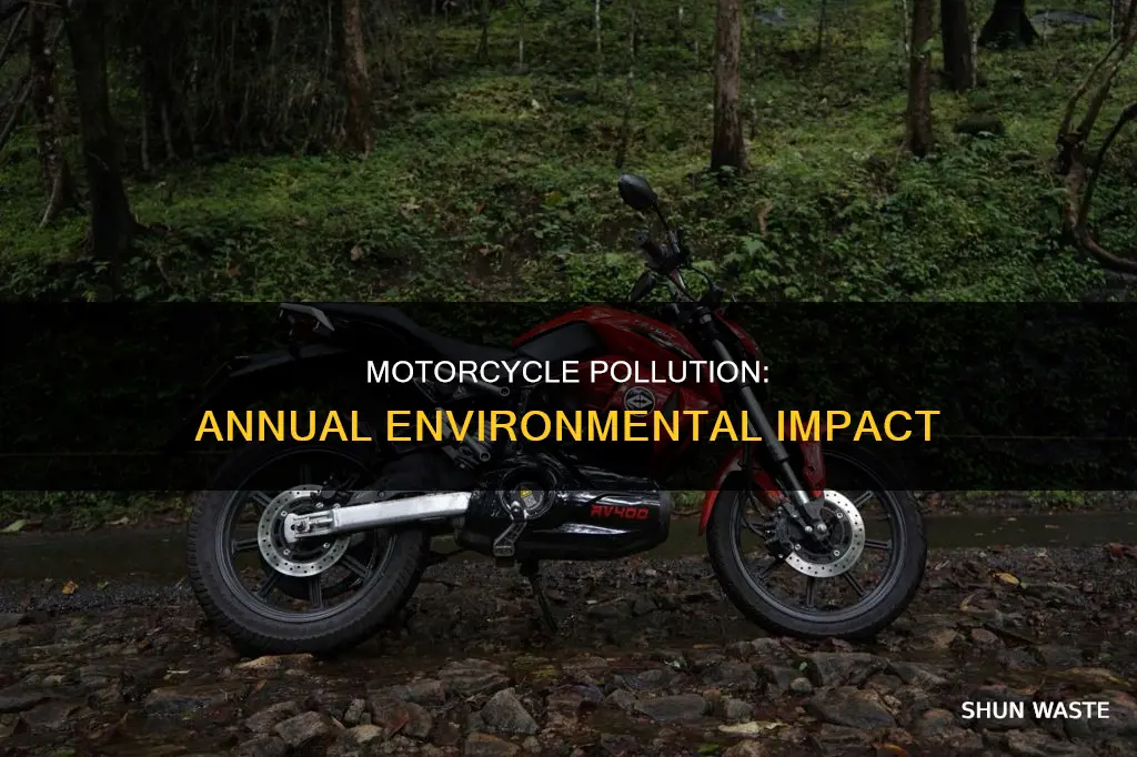 how much does a single motorcycle pollute per year
