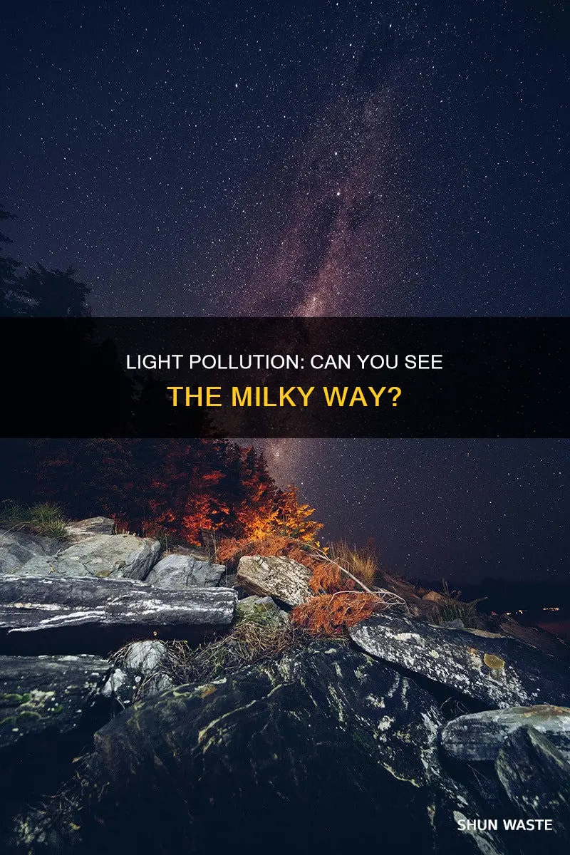 how much light pollution to see milky way