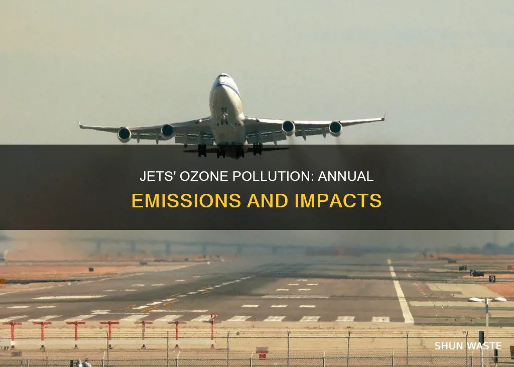 how much ozone pollution do jets emit annually