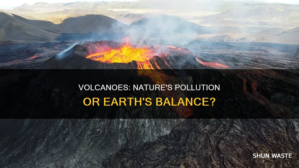 how much pollution is caused by volcanoes