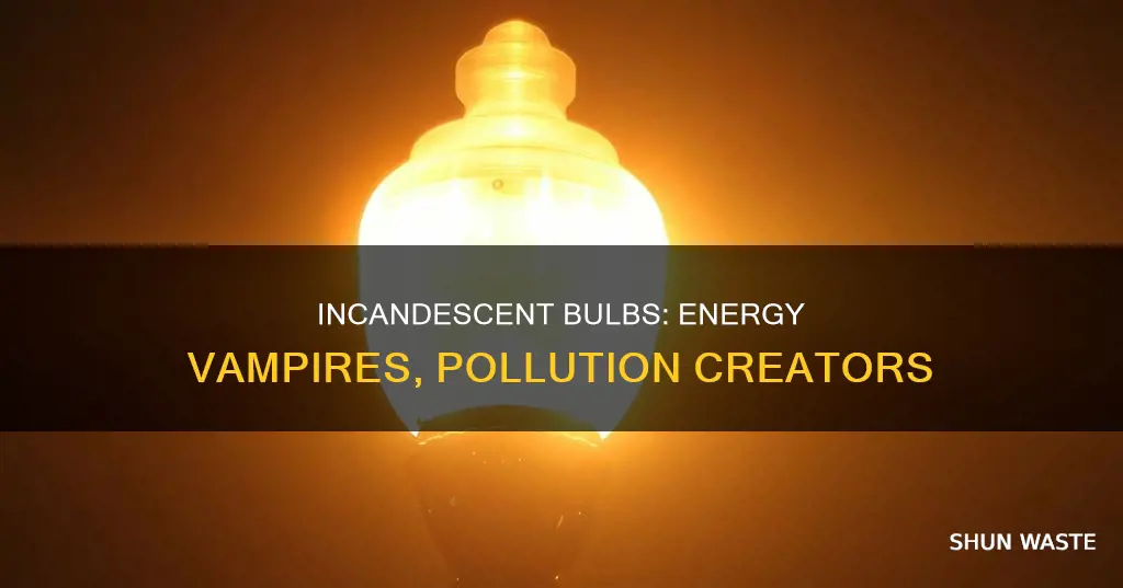 how much pollution is generated by one incandescent bulb