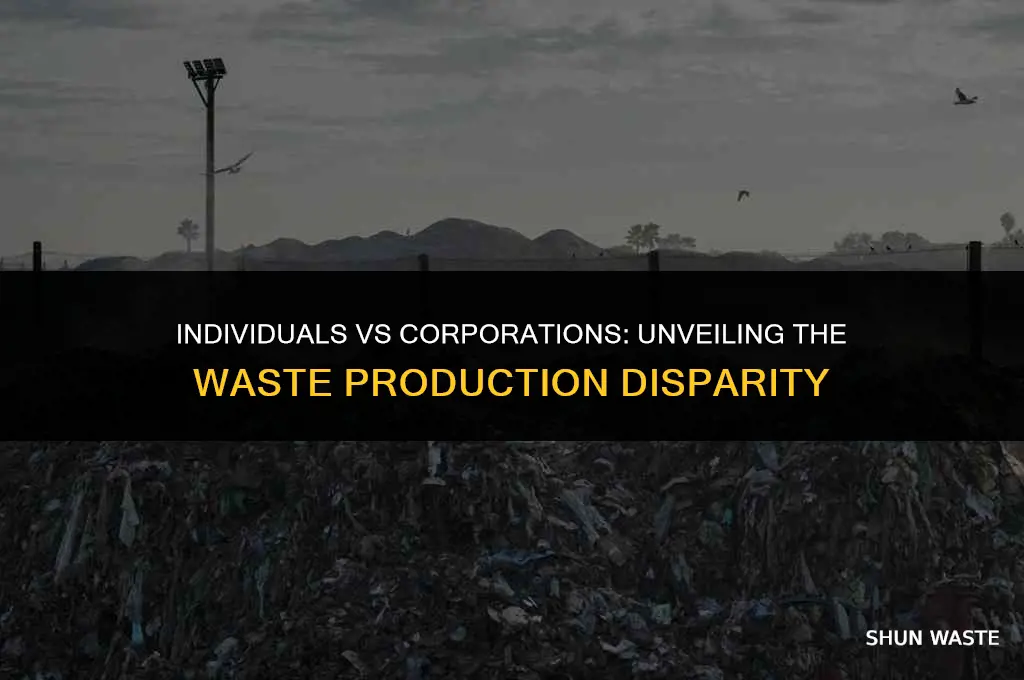 how much waste is produced by individuals vs corporations