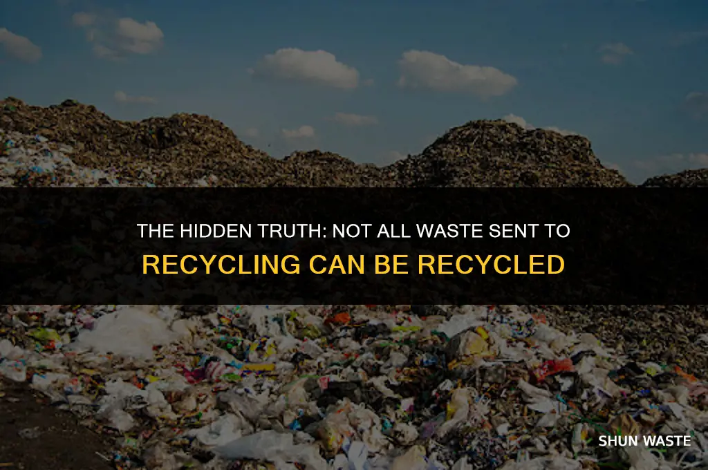 how much waste sent to recycling cant be reycled