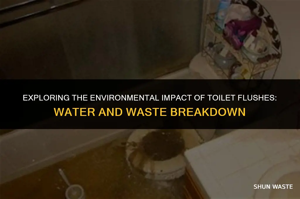 how much water and solid waste in a toilet flush