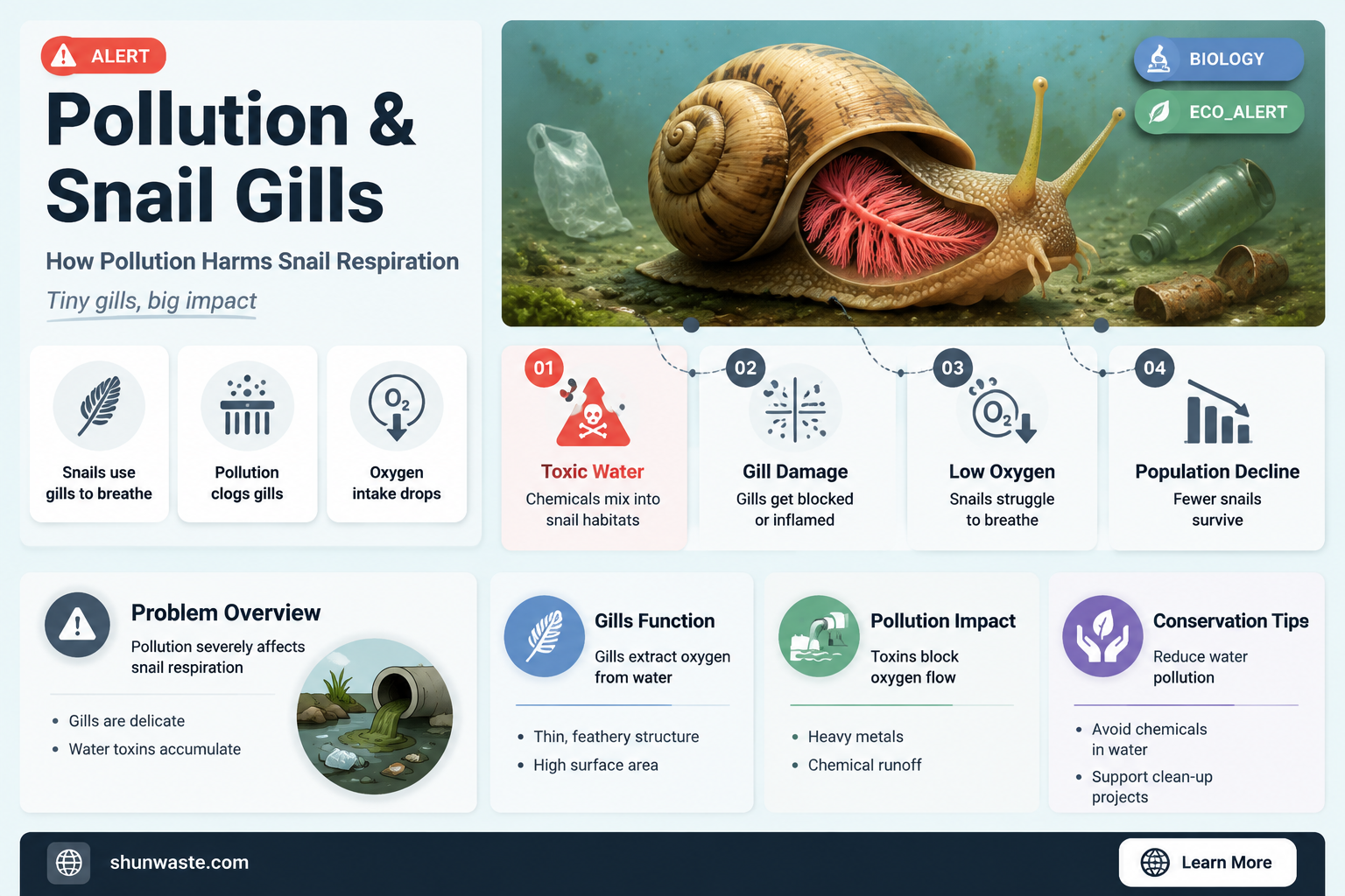 are gilled snails impacted by pollution