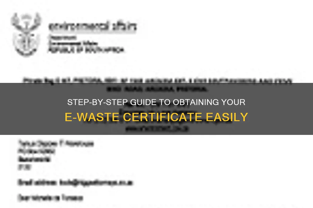 how to apply for e waste certificate