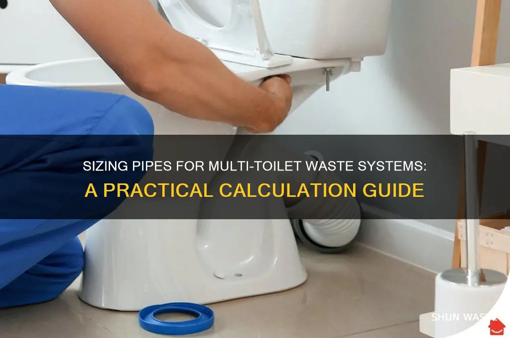 how to calculate multi toilet waste for piping size