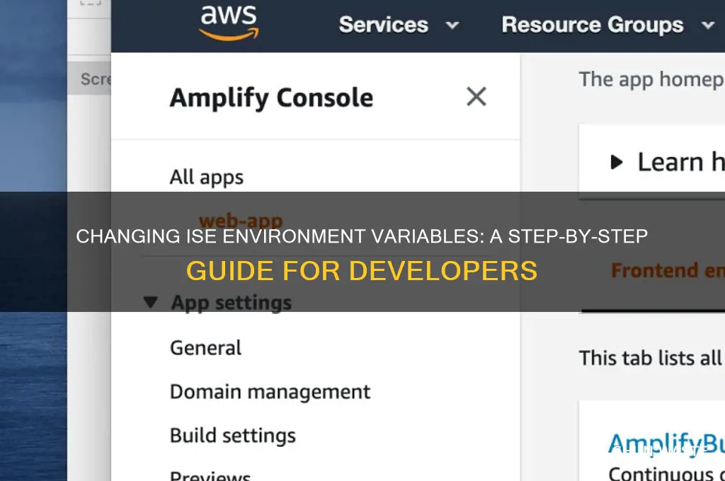 how to change ise environment variable