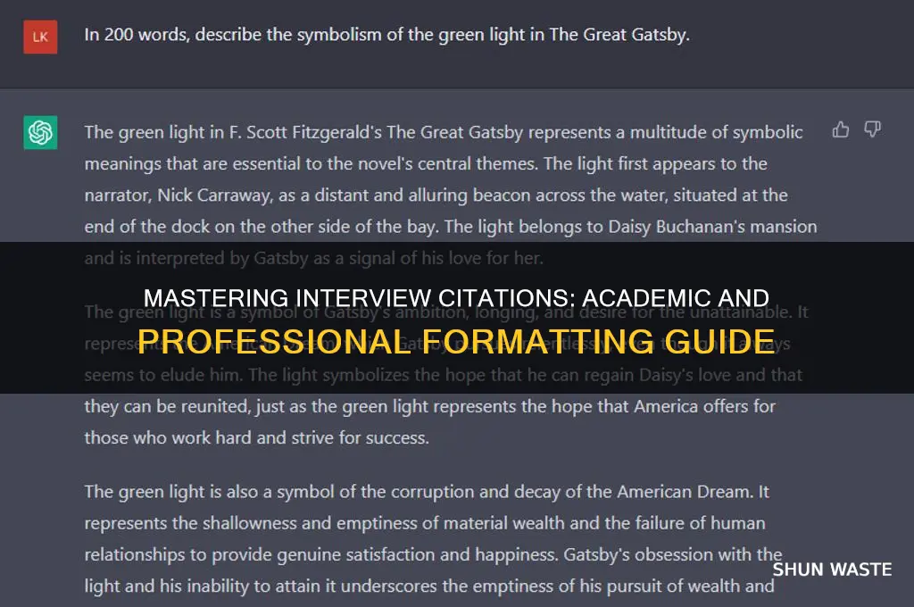 how to cite interviews in academic and work environments