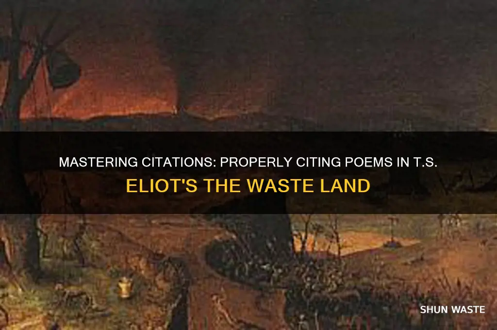 how to cite the poems in the waste land