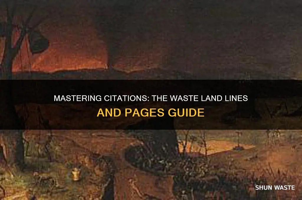 how to cite the waste land lines or pages