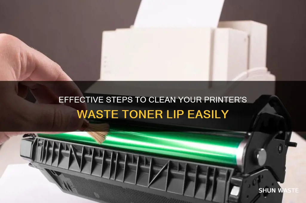 how to clean printer waste toner lip