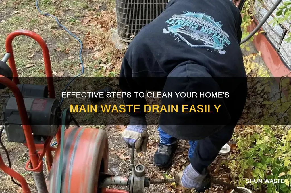 how to clean the main wast drain to a house