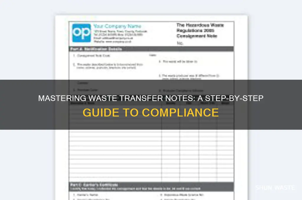 how to complete a waste transfer note
