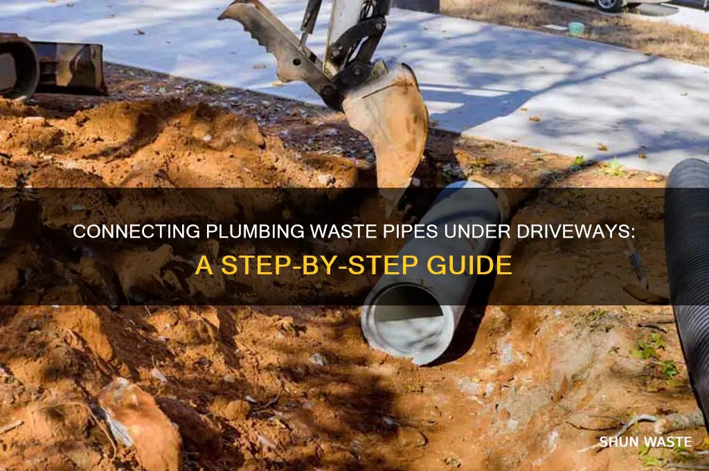 how to connect a plumbing waste pipe under a driveway