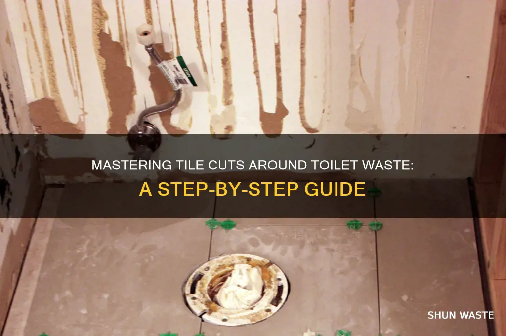 how to cut tile around toilet waste