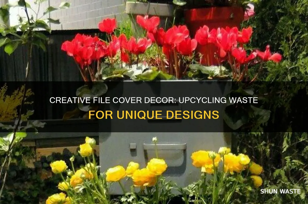 how to decorate file cover with waste material