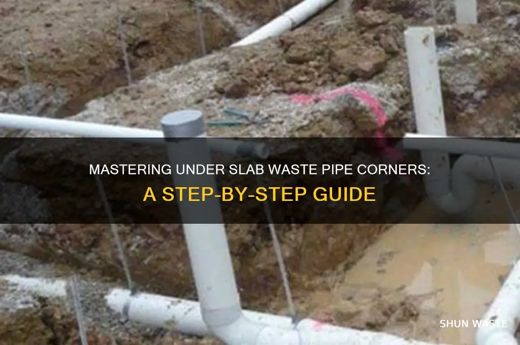 how to do corners in under slab waste pipes