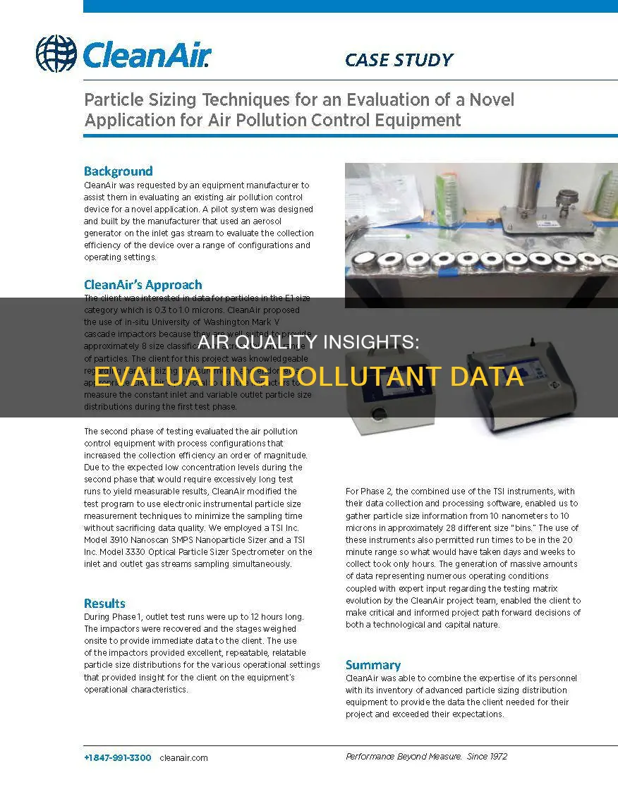 how to evaluate data based on air pollutants