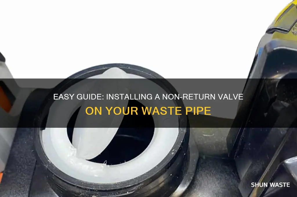 how to fit a non return valve on waste pipe