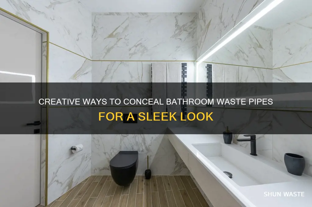 how to hide waste pipes in bathroom