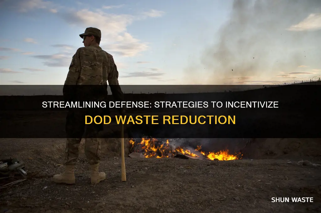 how to incentivize department of defense to cut waste
