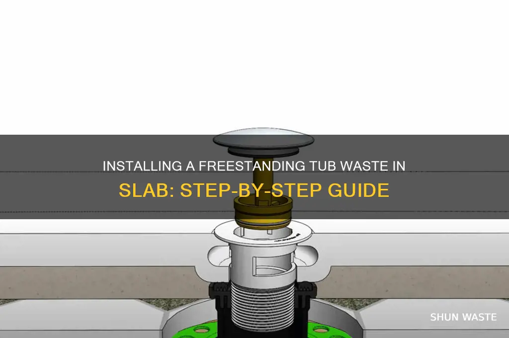 how to install a freestanding tub waste in slab