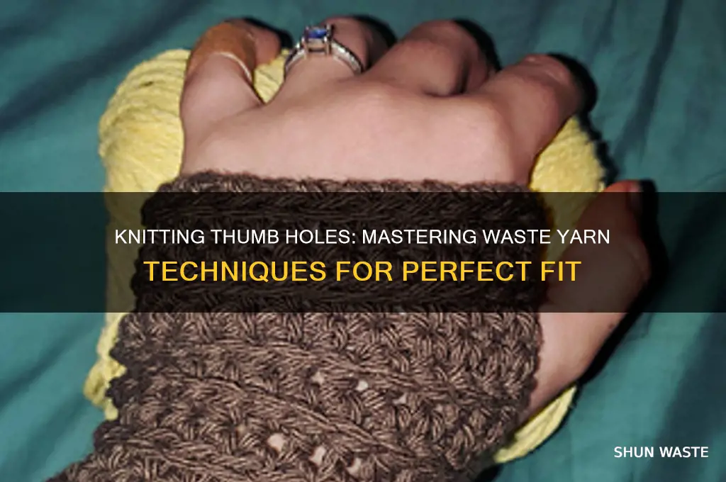 how to knit thumb with waste yarn
