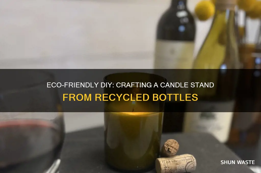 how to make candle stand from waste bottle