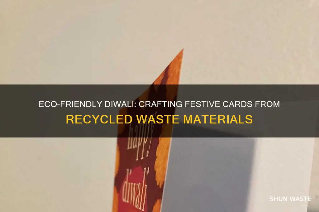 how to make diwali card with waste material