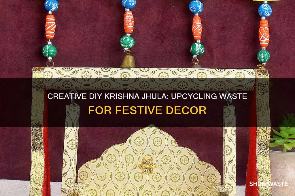 how to make krishna jhula with waste material
