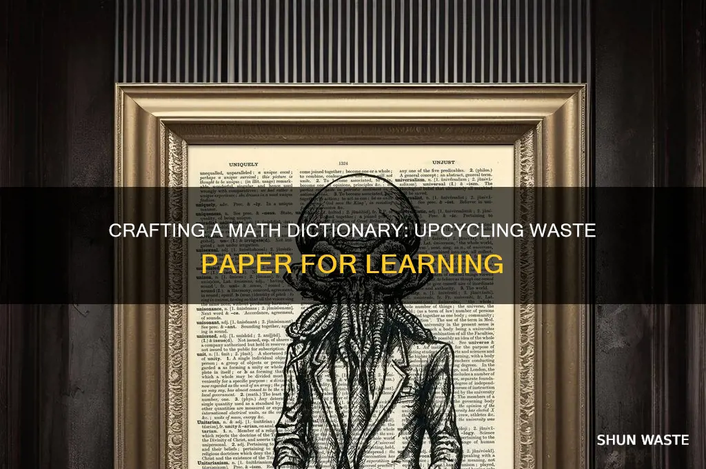 how to make mathematics dictionary using waste paper