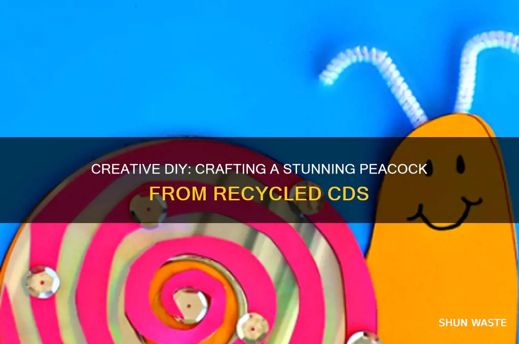 how to make peacock with waste cd