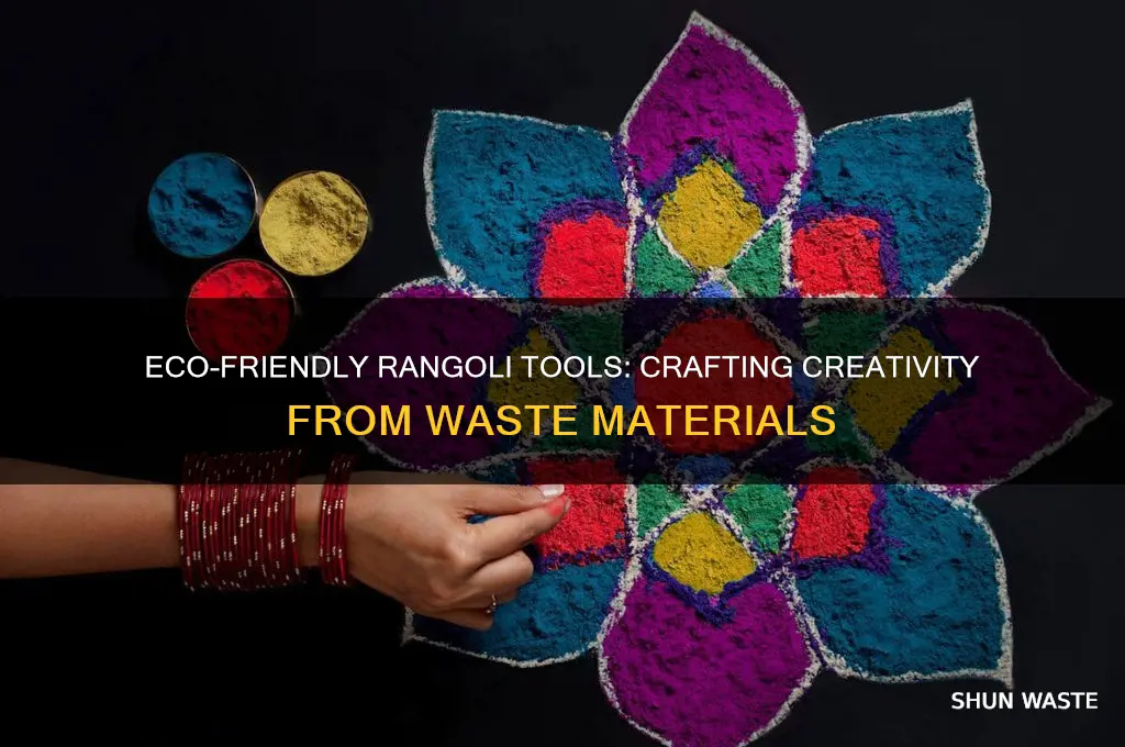 how to make rangoli tools from waste material