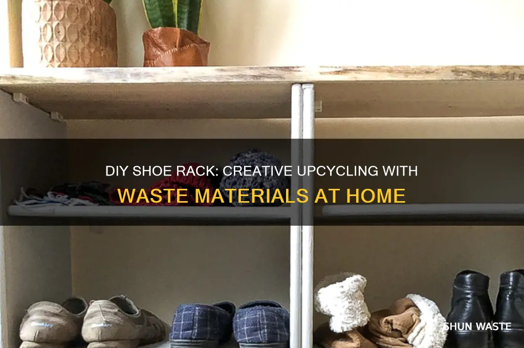 how to make shoe rack at home with waste material