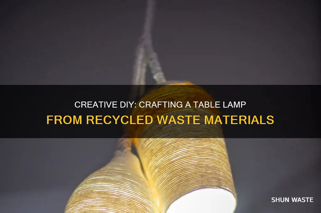 how to make table lamp from waste material