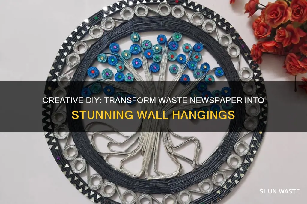 how to make wall hanging with waste newspaper
