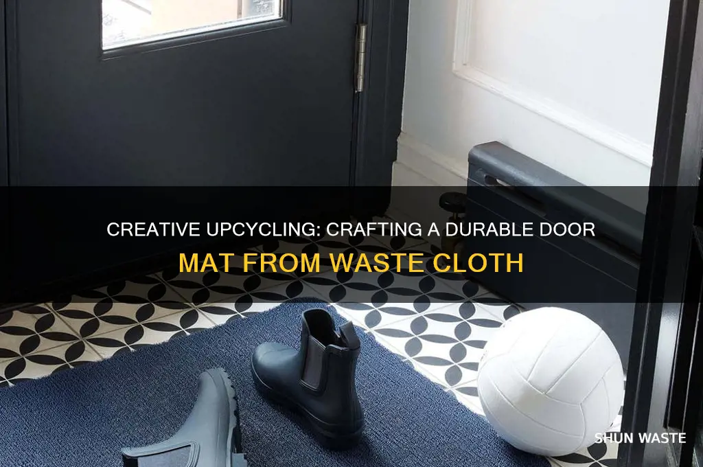 how to make waste cloth door mat