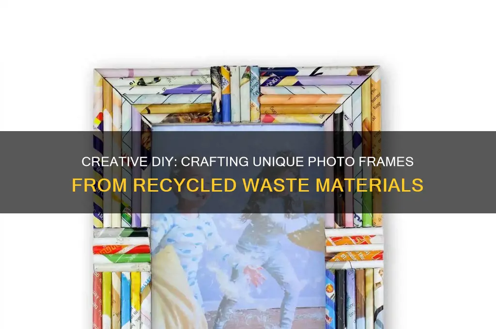 how to make waste material photo frame
