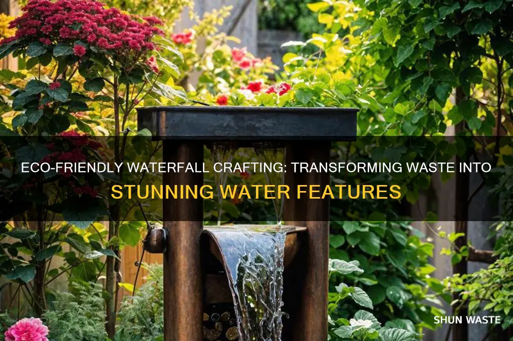 how to make waterfall from waste materials
