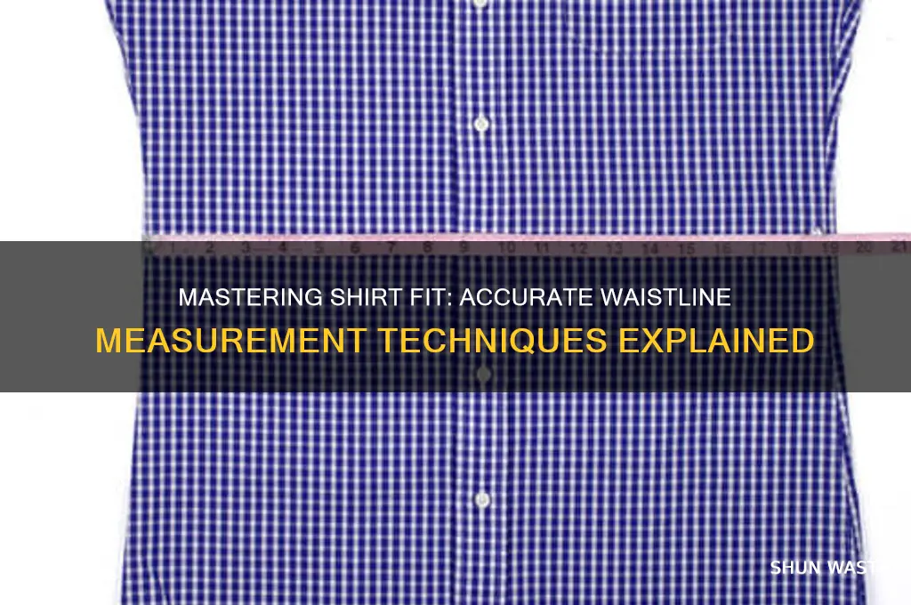 how to measure wast line on a shirt