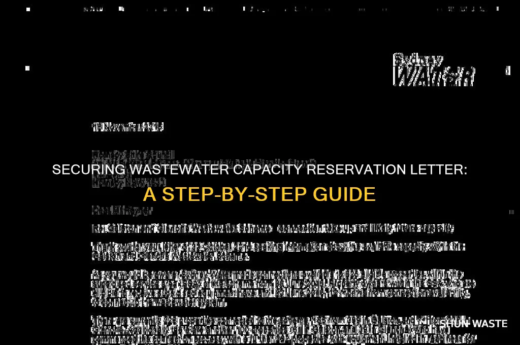 how to obtain waster water capacity reservation letter