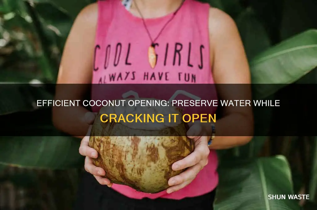 how to open a coconut without wasting water