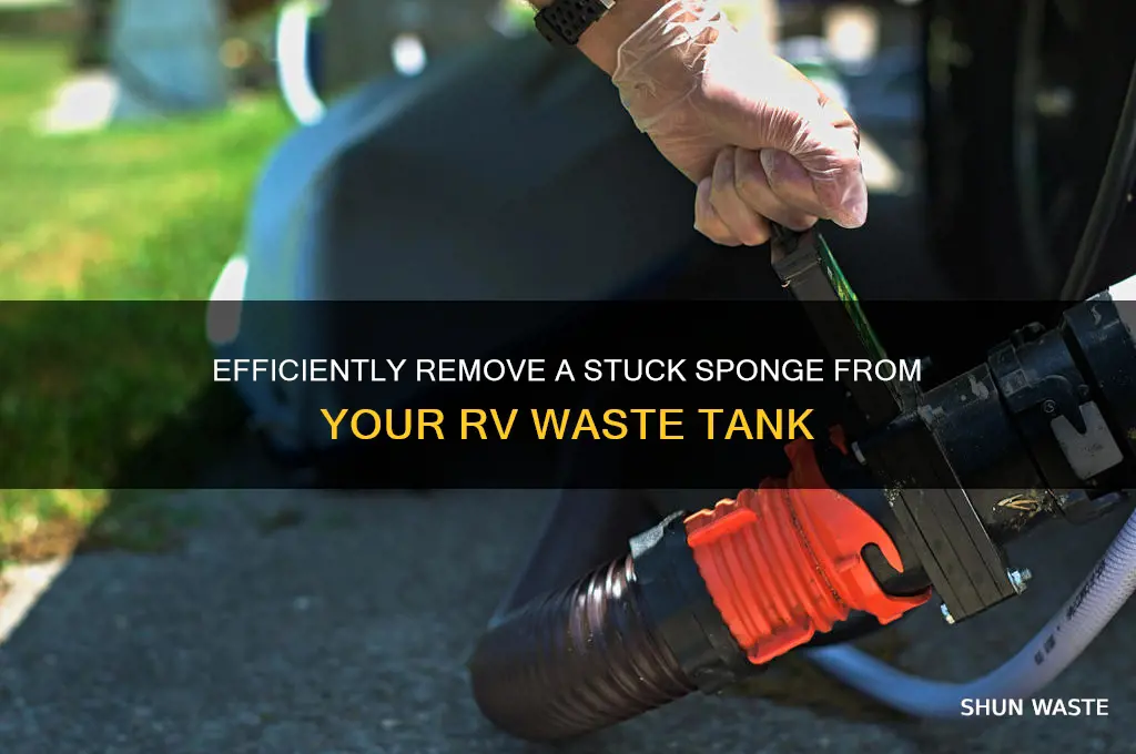how to remove a sponge from inside rv waste tank