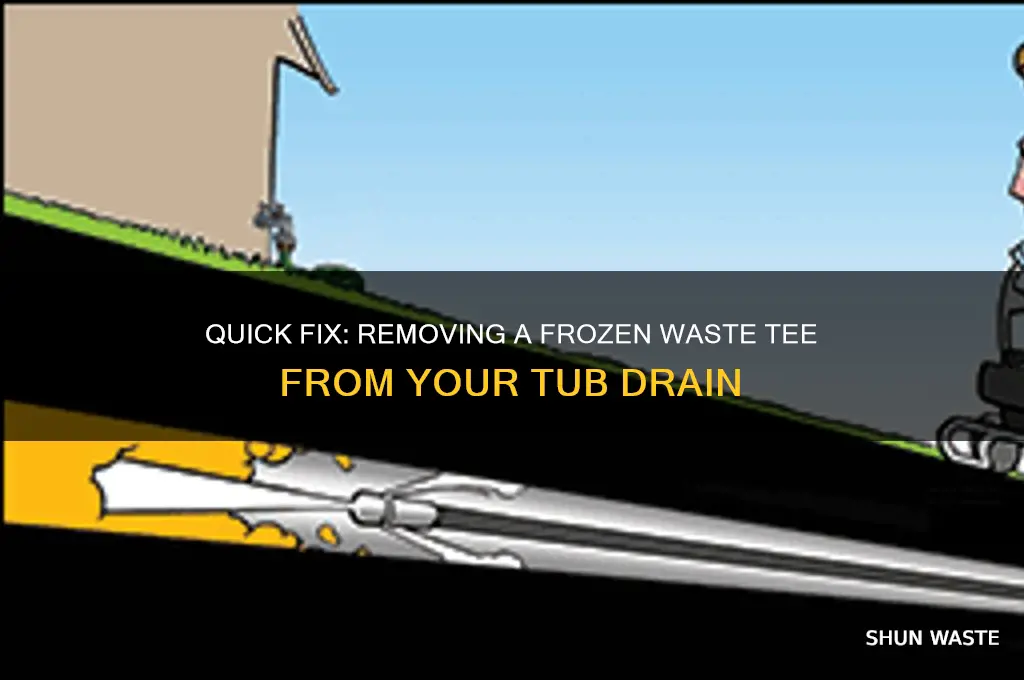 how to remove frozen waste tee from tub drain