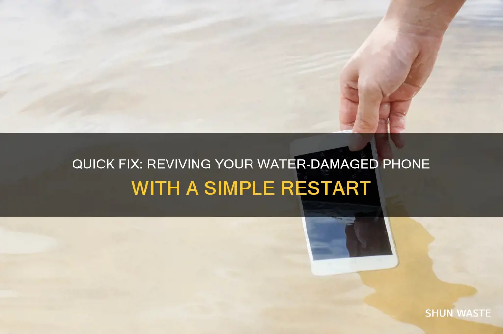 how to restart a phone when water waste on it