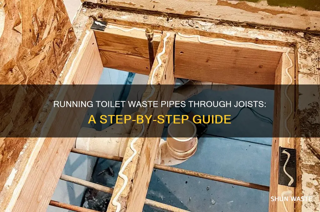 how to run toilet waste pipe through joists