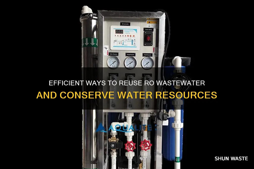 how to save waste water from ro